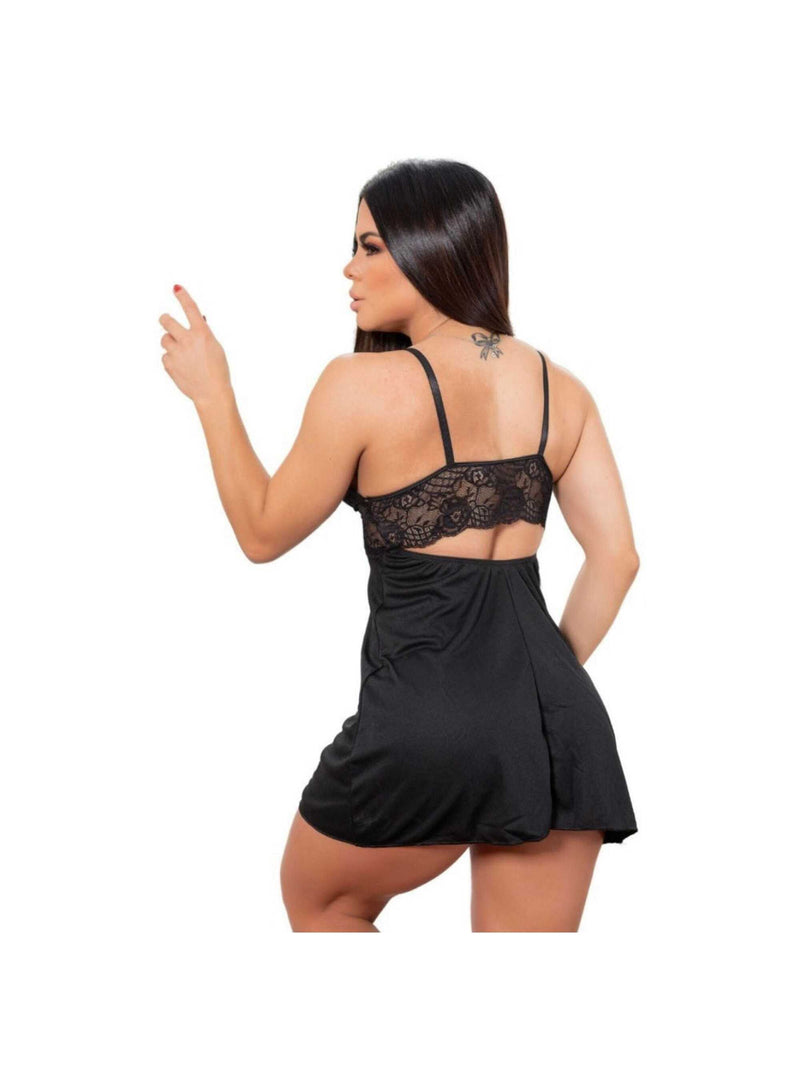 Camisola feminina com renda e calcinha sexy