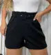 Short alfaiataria com cinto casual feminino fashion