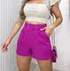 Short alfaiataria com cinto casual feminino fashion